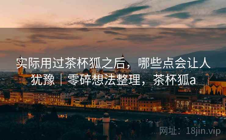 实际用过茶杯狐之后，哪些点会让人犹豫｜零碎想法整理，茶杯狐a