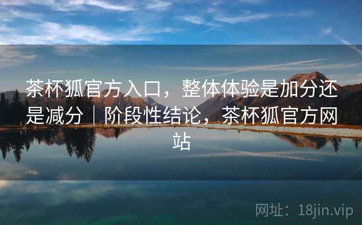 茶杯狐官方入口，整体体验是加分还是减分｜阶段性结论，茶杯狐官方网站