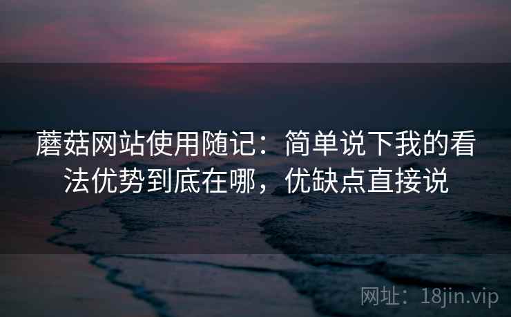 蘑菇网站使用随记：简单说下我的看法优势到底在哪，优缺点直接说